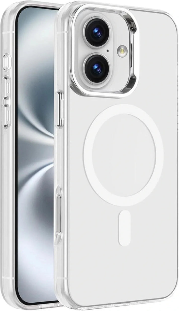 iPhone 16 Plus Hoesjes – Magnetische Backcover – MagSafe Compatibel – Slank & Schokbestendig – Wit-Ilumina Benelux