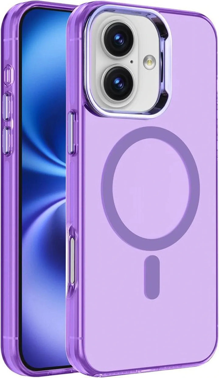 iPhone 16 Hoesjes – Magnetische Backcover – MagSafe Compatibel – Slank & Schokbestendig – Paars-Ilumina Benelux