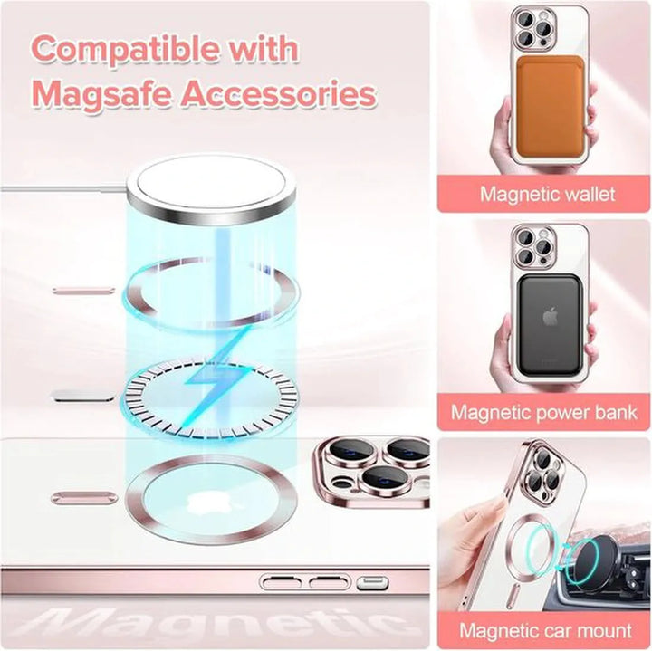 iPhone 14 Pro Hoesjes – Siliconen Backcover – Camera Lens Protector – MagSafe Compatibel – Roze-Ilumina Benelux