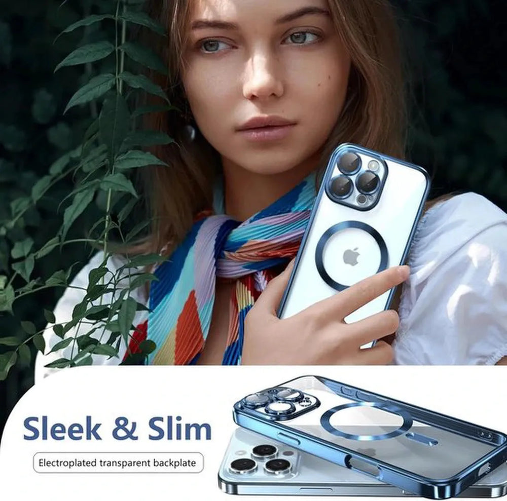 iPhone 16 Pro Max Hoesjes – Backcover – Camera Lens Protector – MagSafe compatibel – Blauw-Ilumina Benelux