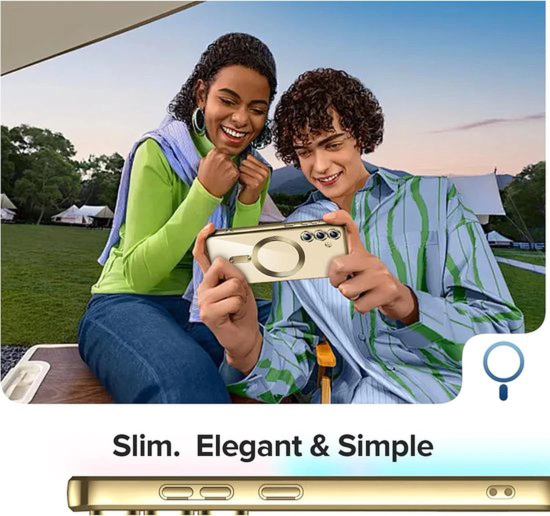 Samsung Galaxy S25 Hoesjes – Backcover – Camera Lens Bescherming – MagSafe – Goud