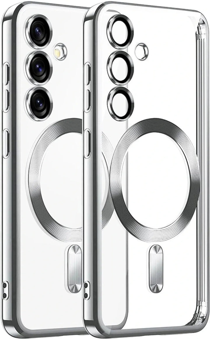 Samsung Galaxy S22 Ultra Hoesjes – Backcover – Camera Lens Bescherming – MagSafe – Zilver-Ilumina Benelux