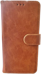 Elite Bookcase Geschikt voor: Samsung Galaxy S24 FE / Galaxy S25 FE Hoesje met Magnetische Sluiting en Pasjeshouder - Bruin