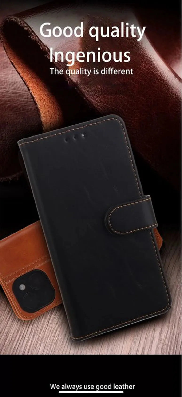 Samsung Galaxy A13 5G Hoesjes – Bookcase Portemonnee Hoes – Magneetsluiting – Pasjeshouder – Bruin-Ilumina Benelux