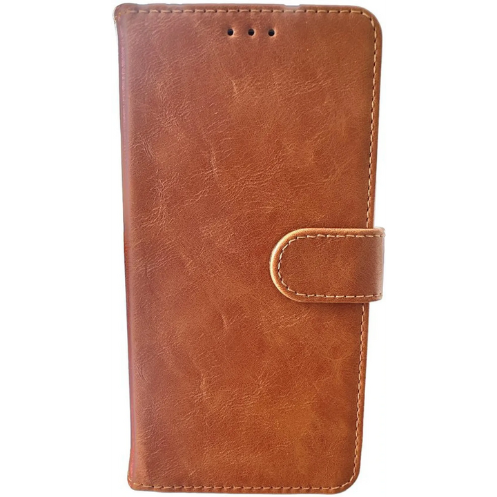 Samsung Galaxy A14 Hoesjes – Bookcase Portemonneehoes – Magneetsluiting – Pasjeshouder – Bruin-Ilumina Benelux