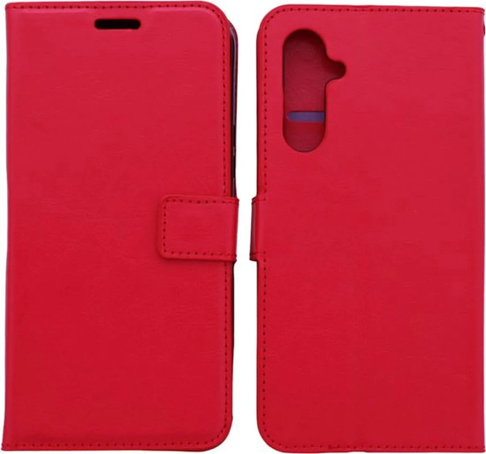 Samsung Galaxy A17 5G Hoesjes – Portemonnee Bookcase – Pasjeshouder – Magneetsluiting – Rood-Ilumina Benelux