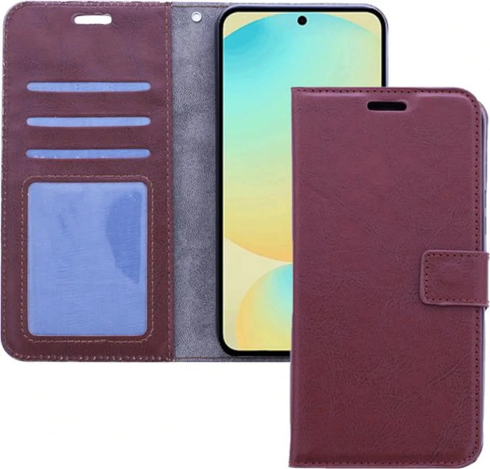 Samsung Galaxy A17 5G Hoesjes – Bookcase Portemonneehoes – Pasjeshouder – Magneetsluiting – Bruin-Ilumina Benelux