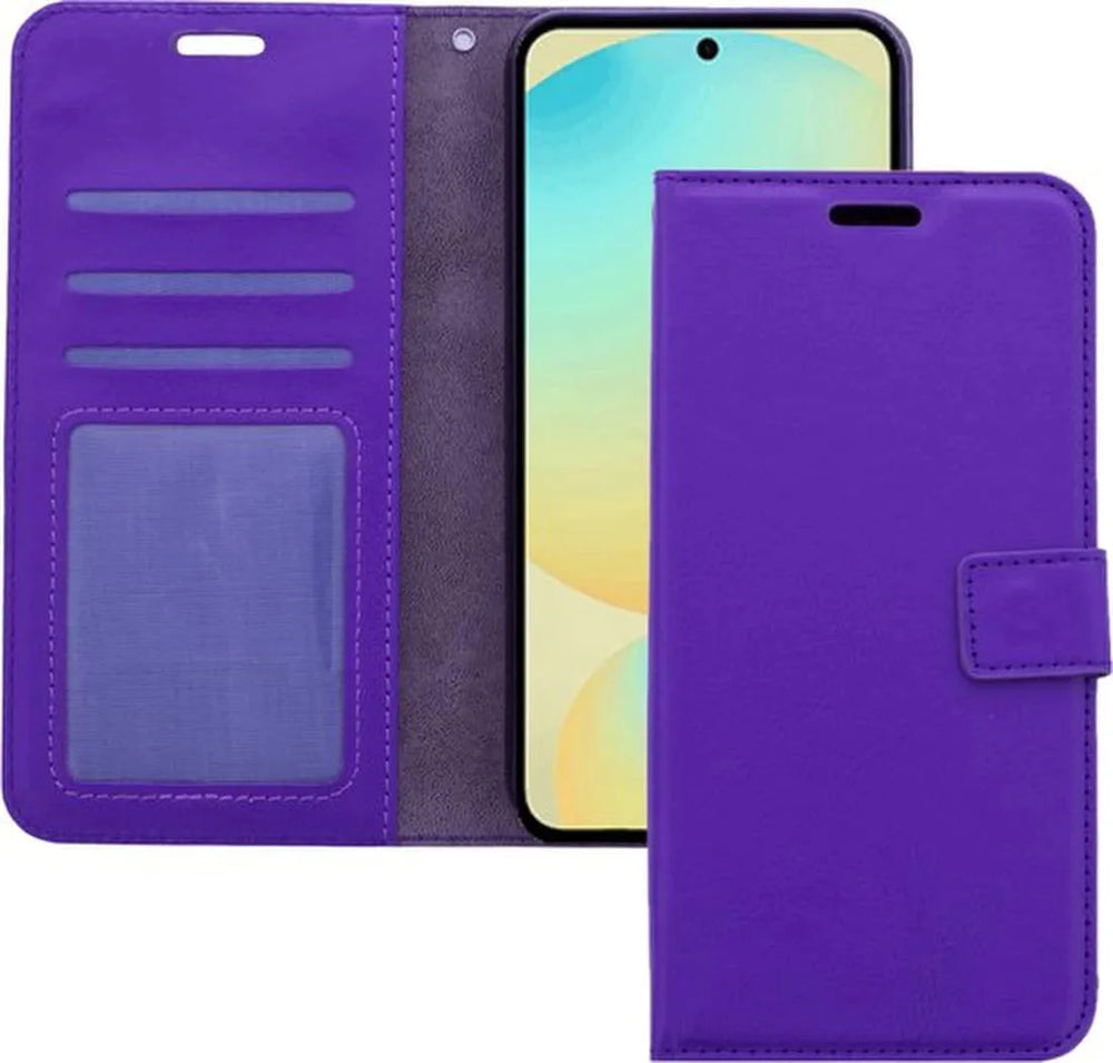 Samsung Galaxy A17 5G Hoesjes – Portemonnee Bookcase – Pasjeshouder – Magneetsluiting – Paars-Ilumina Benelux