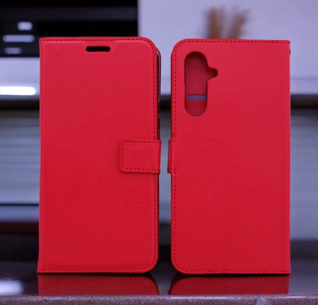 Samsung Galaxy S25 Hoesjes – Portemonnee Bookcase – Magneetsluiting – Inclusief Gehard Glas Screenprotector – Rood