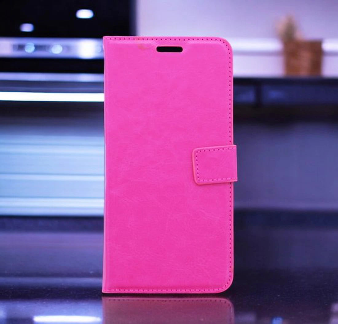 Samsung Galaxy S25 Hoesjes – Portemonnee Bookcase – Magneetsluiting – 1x Gehard Glas Screenprotector – Roze