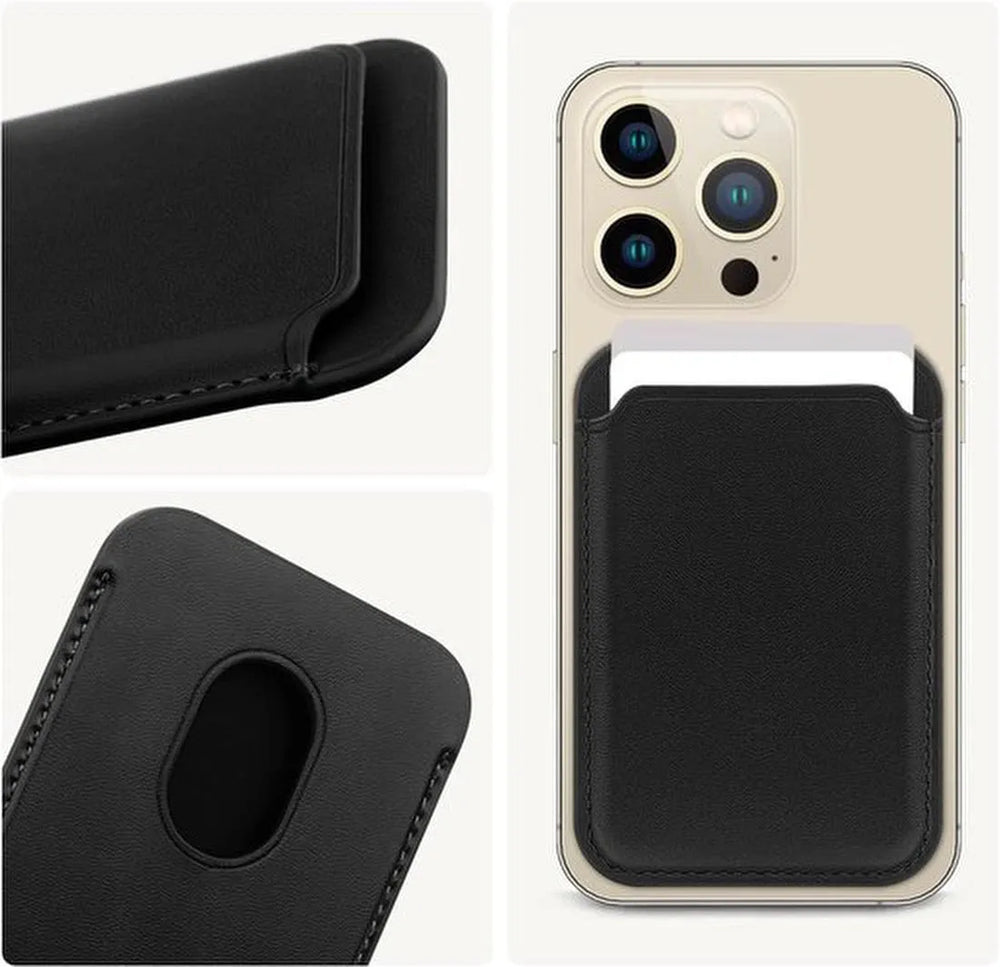 iPhone 16 Pro Hoesjes – Anti-Shock Backcover met MagSafe – Magnetische Pasjeshouder – Schokbestendig – Zwart-Ilumina Benelux