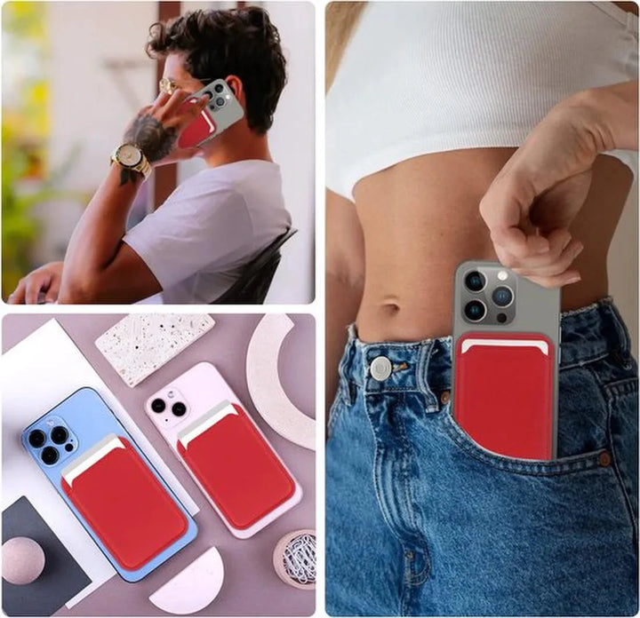 iPhone 15 Pro Max Hoesjes – Anti-Shock Backcover met MagSafe – Magnetische Pasjeshouder – Oranje-Ilumina Benelux