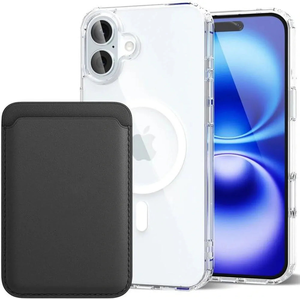 iPhone 16 Plus Hoesjes – Anti-Shock Backcover – MagSafe – Magnetische Pasjeshouder – Zwart-Ilumina Benelux