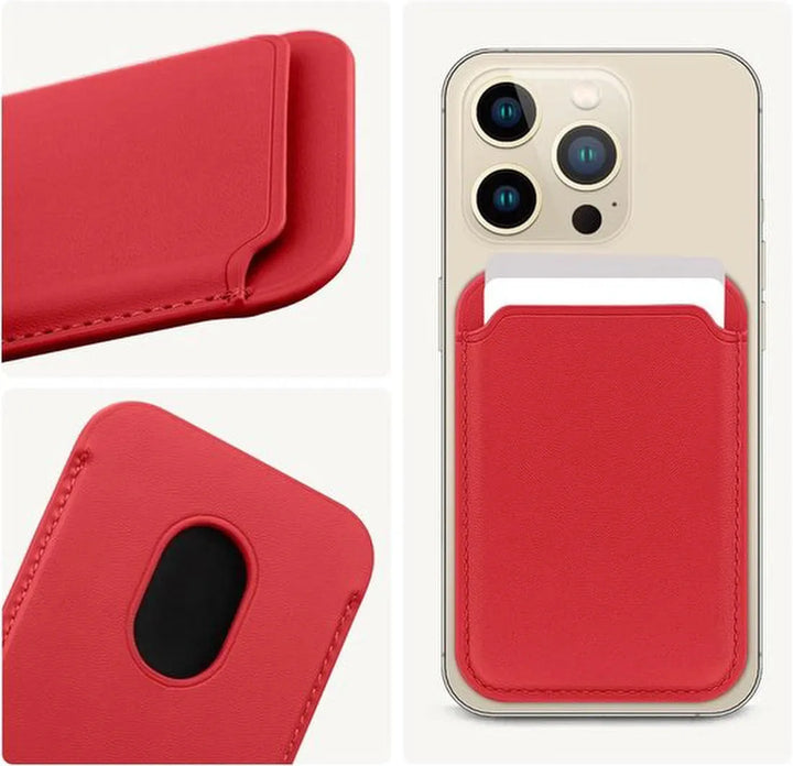 iPhone 14 Plus Hoesjes – Anti-Shock Backcover met MagSafe – Magnetische Pasjeshouder – Rood-Ilumina Benelux