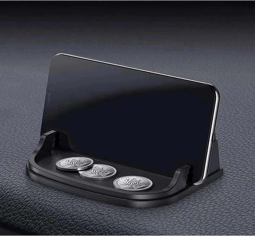 Telefoonhouder auto – Anti-slip Sticky Pad Mat – Dashboard & Bureau – Smartphone, Munten Houder – Zwart-Ilumina Benelux