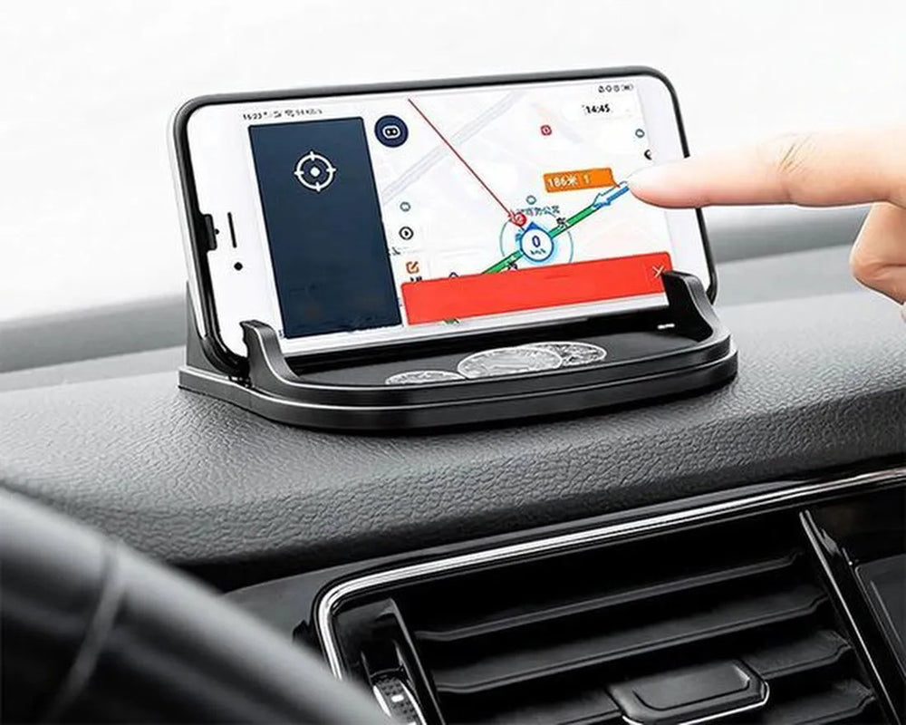 Telefoonhouder auto – Anti-slip Sticky Pad Mat – Dashboard & Bureau – Smartphone, Munten Houder – Zwart-Ilumina Benelux