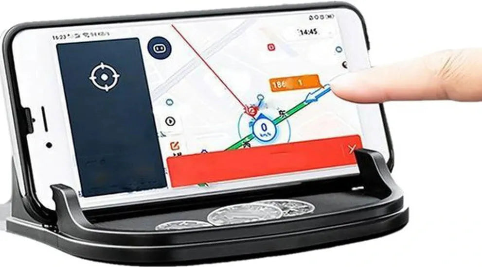 Telefoonhouder auto – Anti-slip Sticky Pad Mat – Dashboard & Bureau – Smartphone, Munten Houder – Zwart-Ilumina Benelux