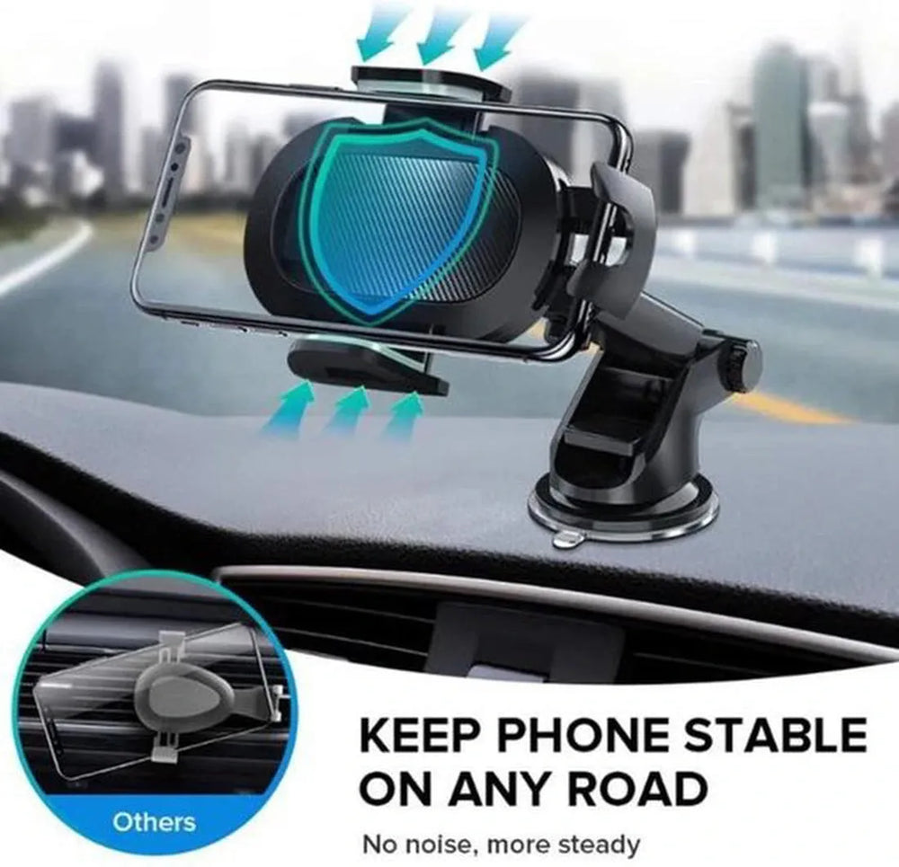 Telefoonhouder auto – Stevige zuignap – Voor raam & dashboard – Universeel – Zwart-Ilumina Benelux