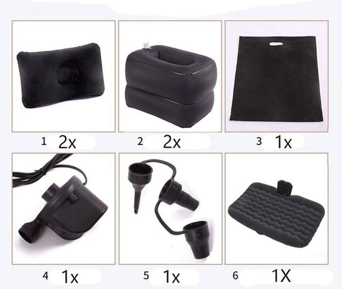 Auto luchtbed achterbank – Opblaasbaar slaapmatras – Incl. kussens – Ideaal voor reizen & camping – Zwart