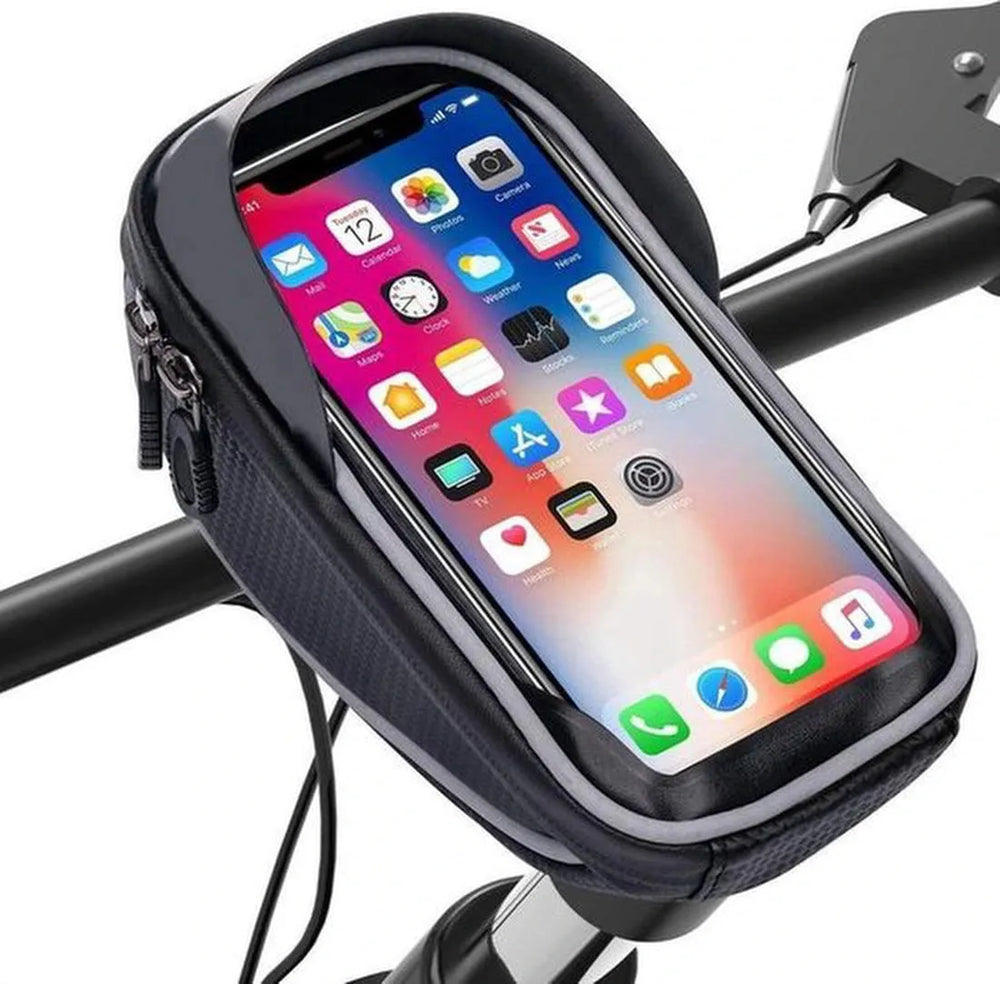 Telefoonhouder fiets – Waterdichte stuurtas met opbergruimte – Touchscreen – Geschikt voor iPhone & Samsung – Zwart-Ilumina Benelux