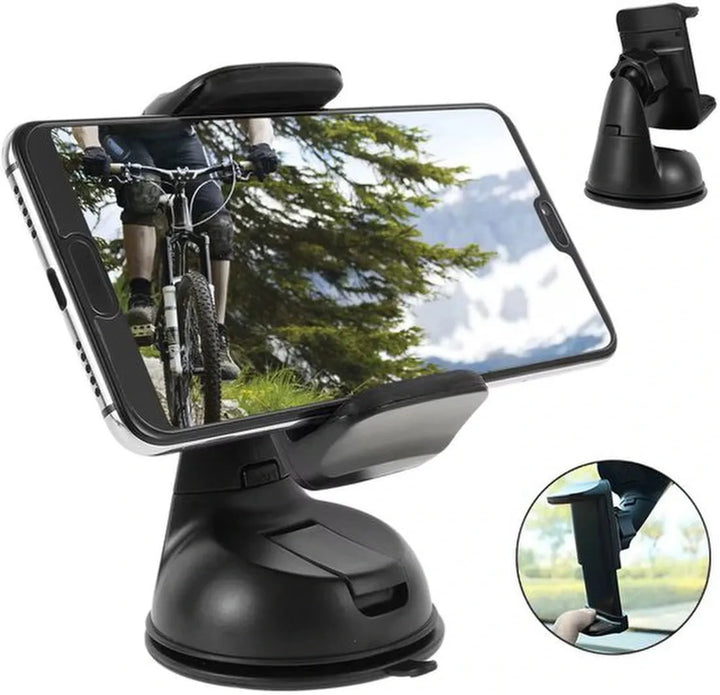 Telefoonhouder auto – Zuignap Dashboard & Raam – Verstelbaar – 360° Draaibaar – Zwart-Ilumina Benelux