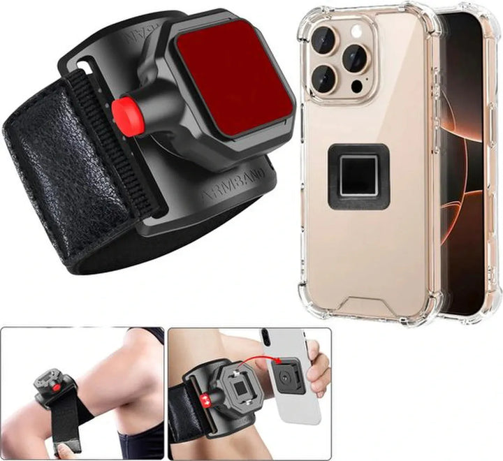 iPhone 16 Pro Hoesjes – Sportarmband met Magneet – Polsband Hardloop Armband – Zwart-Ilumina Benelux