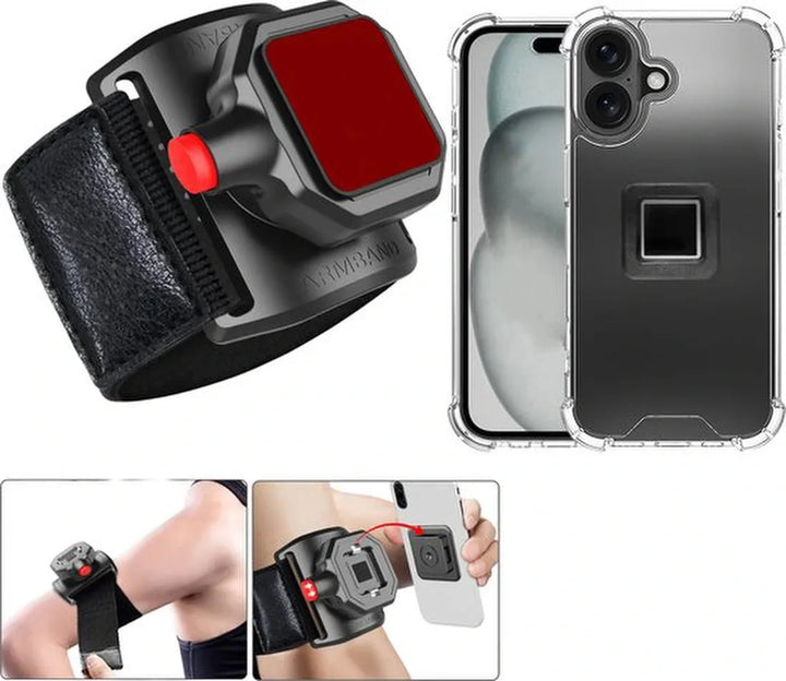 iPhone 16 Hoesjes – Sportarmband met Magneet – Hardloop Polsband – Backcover – Zwart-Ilumina Benelux