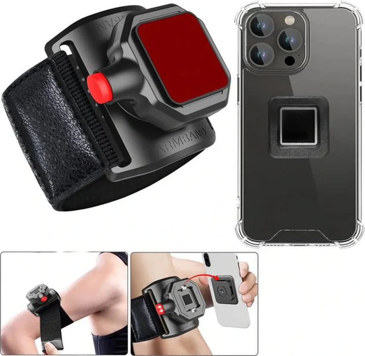 iPhone 15 Pro Max Hoesjes – Sportarmband met Magneet – Polsband Hardloop Armband – Backcover Hardcase – Zwart-Ilumina Benelux