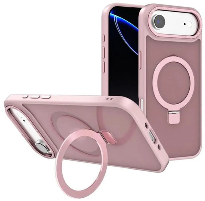 iPhone 17 Air Hoesjes – MagSafe Backcover met Standaard – Schokbestendig – Inclusief 2x Screenprotector – Roze-Ilumina Benelux