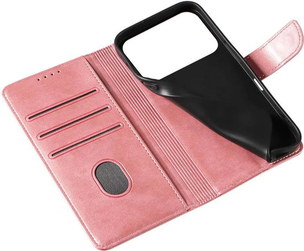 iPhone 17 Pro Max Hoesjes – Bookcase Wallet Case – PU Kalfsleer – Pasjeshouder – Roségoud-Ilumina Benelux