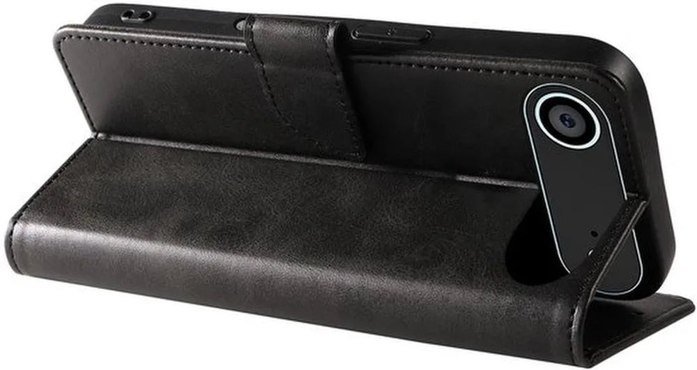 iPhone 17 Air Hoesjes – Luxe PU Kalfsleer Wallet – Pasjeshouder – Magneetsluiting – Zwart-Ilumina Benelux