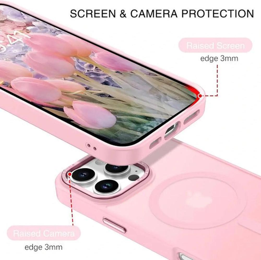 iPhone 17 Pro Hoesjes – Matte Backcover – MagSafe Compatibel – Schokbestendig – Roze-Ilumina Benelux