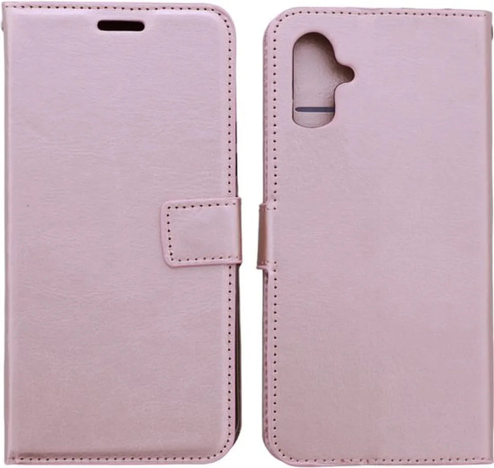 Samsung Galaxy A07 Hoesjes – Portemonnee Bookcase – Magneetsluiting – 1x Gehard Glas Screenprotector – Roségoud-Ilumina Benelux