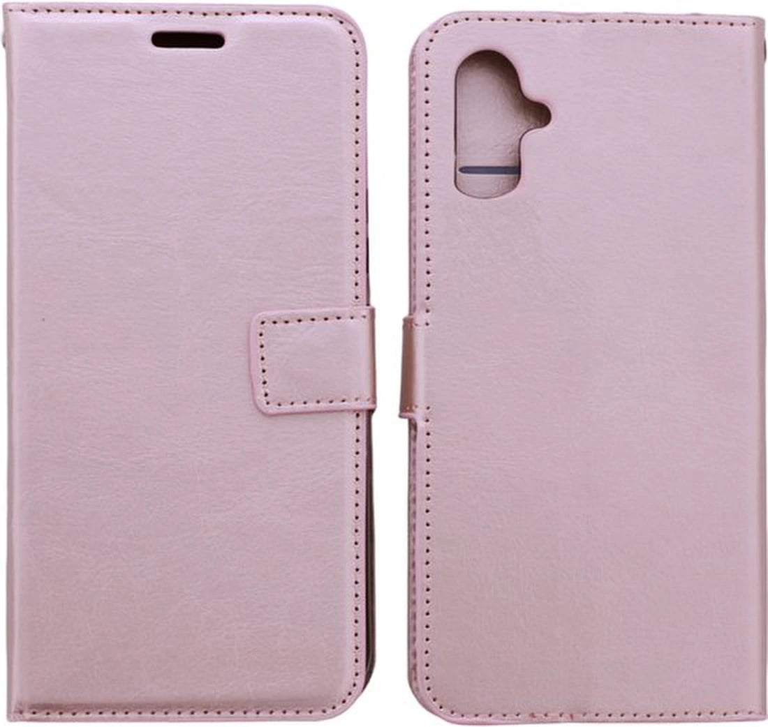 Samsung Galaxy A07 Hoesjes – Bookcase Portemonneehoes – Pasjeshouder – Magneetsluiting – Roségoud