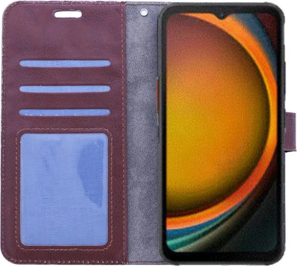 Samsung Galaxy Xcover 7 Hoesjes – Portemonnee Hoes – Pasjeshouder – Magneetsluiting – Bruin-Ilumina Benelux