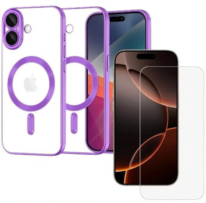 iPhone 17 Hoesjes – Backcover – MagSafe Compatibel – Camera Lens Protector + Screenprotector – Paars-Ilumina Benelux