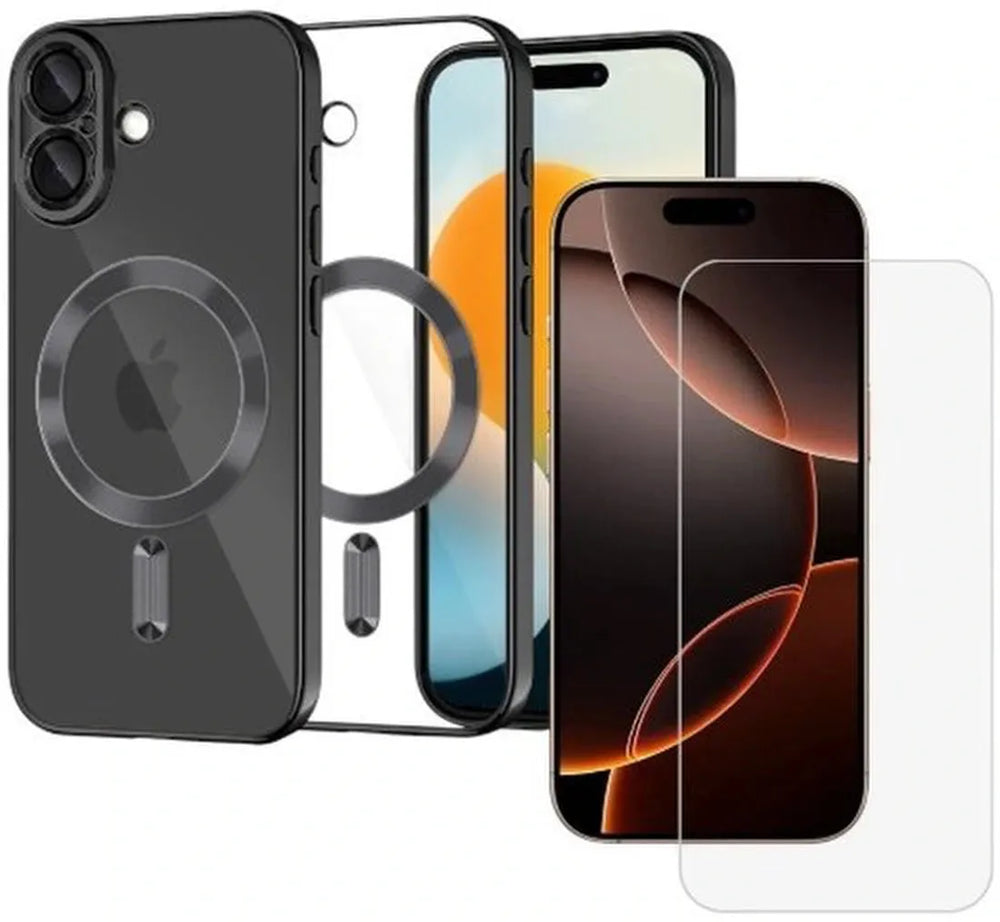iPhone 17 Hoesjes – Backcover – MagSafe Compatibel – Camera Lens Protector + Screenprotector – Zwart-Ilumina Benelux