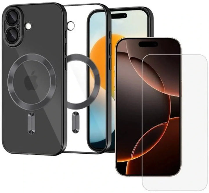 iPhone 17 Hoesjes – Backcover – MagSafe Compatibel – Camera Lens Protector + Screenprotector – Zwart-Ilumina Benelux