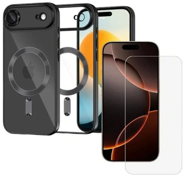 iPhone 17 Air Hoesjes – Backcover – MagSafe Compatibel – Camera Lens Protector + Screenprotector – Zwart-Ilumina Benelux