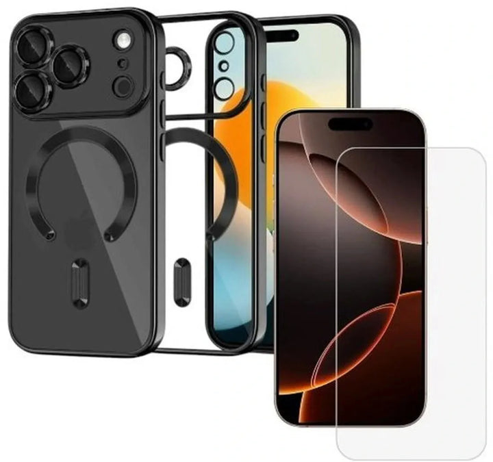 iPhone 17 Pro Max Hoesjes – Backcover – MagSafe Compatibel – Camera Lens Protector + Screenprotector – Zwart-Ilumina Benelux