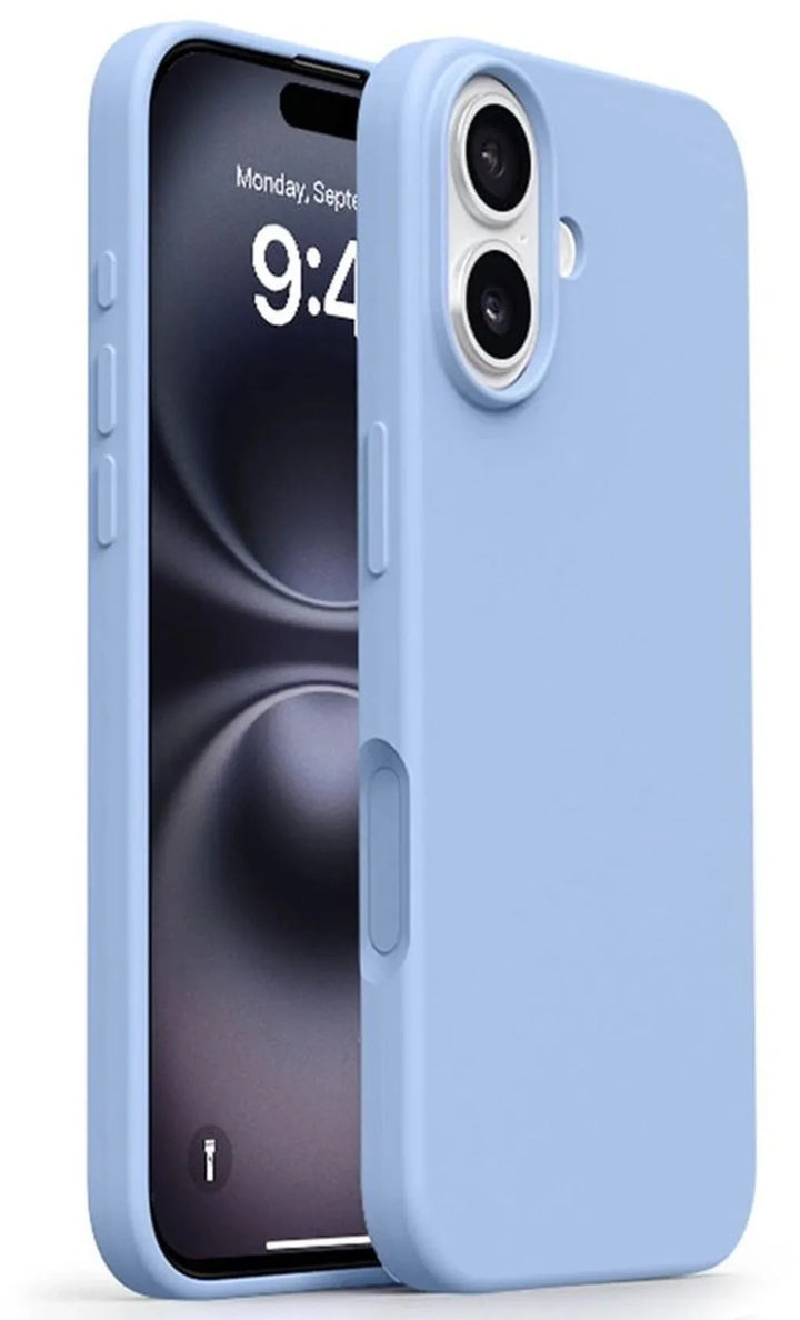 iPhone 17 Hoesjes – Liquid Silicone Backcover – Soft Touch – Inclusief 2x Screenprotector – Haze Blauw-Ilumina Benelux