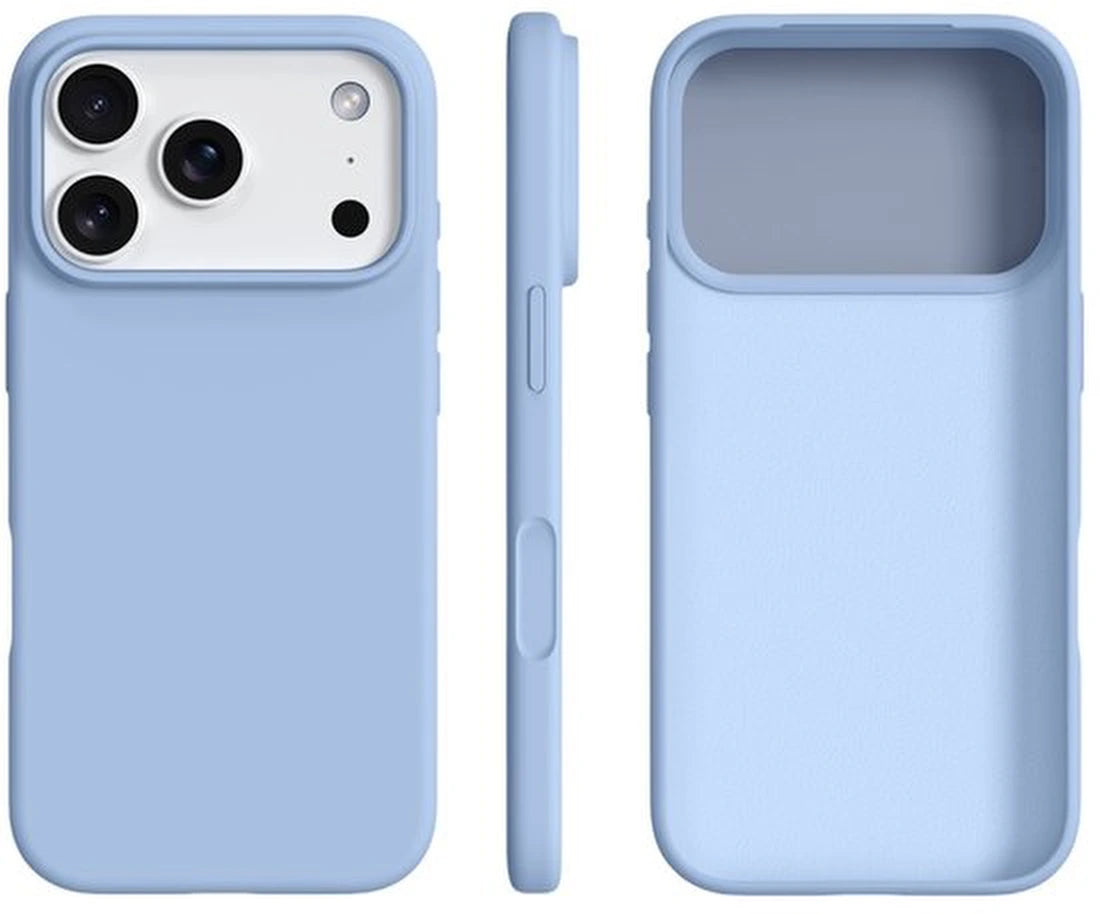 iPhone 17 Pro Max Hoesjes – Liquid Silicone Backcover – Soft Touch – Screenprotector + Camera Lens Protector – Haze Blauw