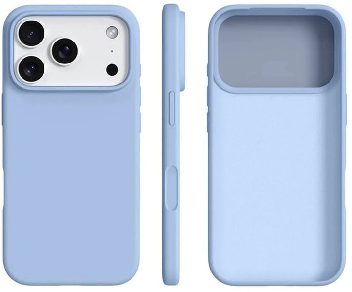 iPhone 17 Pro Max Hoesjes – Liquid Silicone Backcover – Soft Touch – Screenprotector + Camera Lens Protector – Haze Blauw-Ilumina Benelux