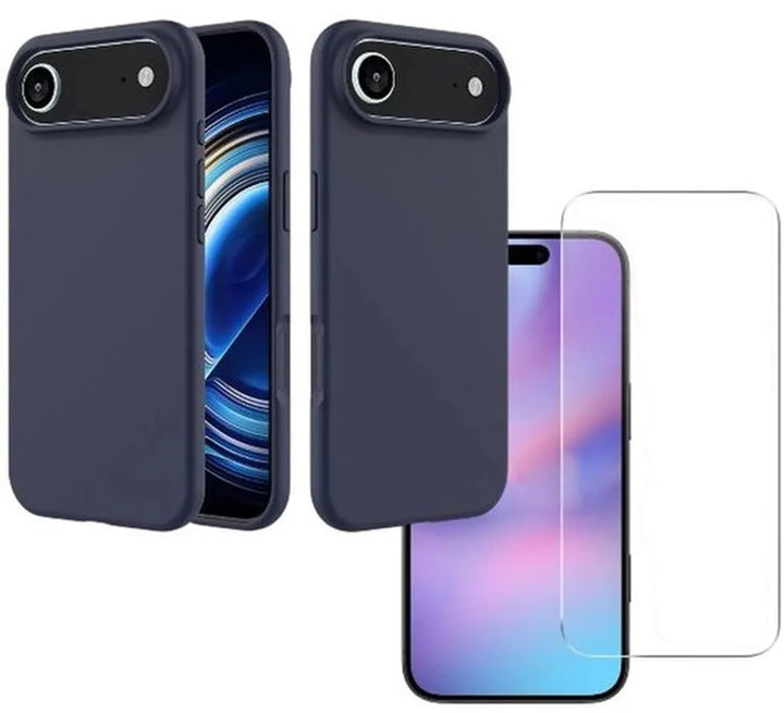 iPhone Air Hoesjes – Liquid Siliconen Backcover – Soft Touch – Inclusief 2x Screenprotector – Middernachtblauw-Ilumina Benelux