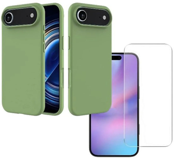 iPhone Air Hoesjes – Liquid Silicone Backcover – Soft Touch – Inclusief 2x Screenprotector – Groen-Ilumina Benelux