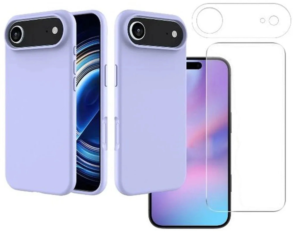 iPhone Air Hoesjes – Liquid Silicone Backcover – Soft Touch – Inclusief Screenprotector & Camera Lens Protector – Lila-Ilumina Benelux