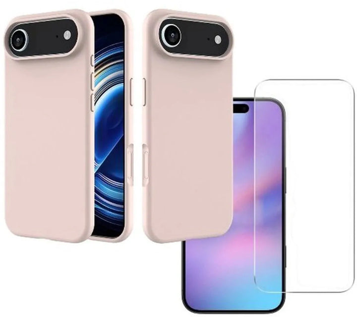iPhone Air Hoesjes – Liquid Siliconen Backcover – Soft Touch – Inclusief 2x Screenprotector – Roze-Ilumina Benelux