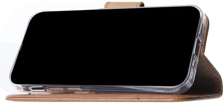 iPhone 16 Hoesjes – Bookcase Portemonneehoes – Magneetsluiting – Inclusief Screenprotector – Lichtbruin-Ilumina Benelux