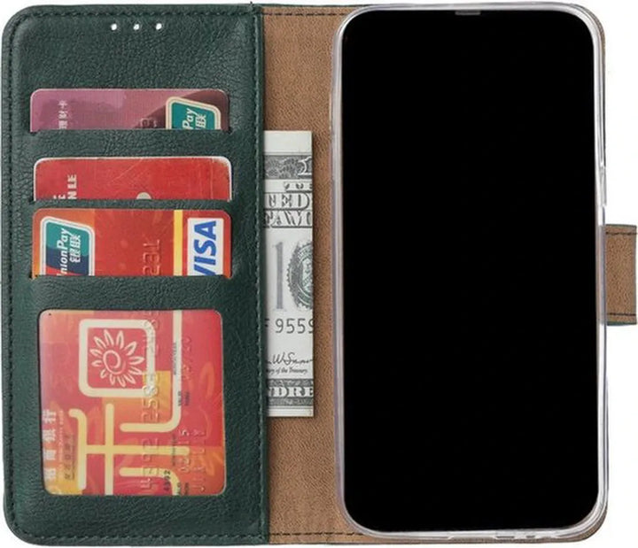 iPhone 16 Pro Hoesjes – Bookcase – Magneetsluiting – Premium – Groen-Ilumina Benelux