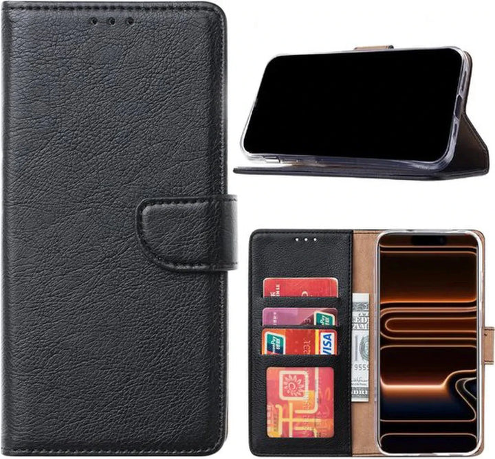 iPhone 16 Pro Max Hoesjes – Bookcase – Magneetsluiting – Zwart-Ilumina Benelux